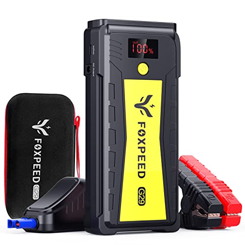 Foxpeed G29 Jump Starter 2500A 21000mAh 12V Car Jump Starter for up to 8L Gas, 6.5L Diesel Engine with LED Display USB QC3.0 Portable Car Booster Pack for Various Vehicles (Yellow)