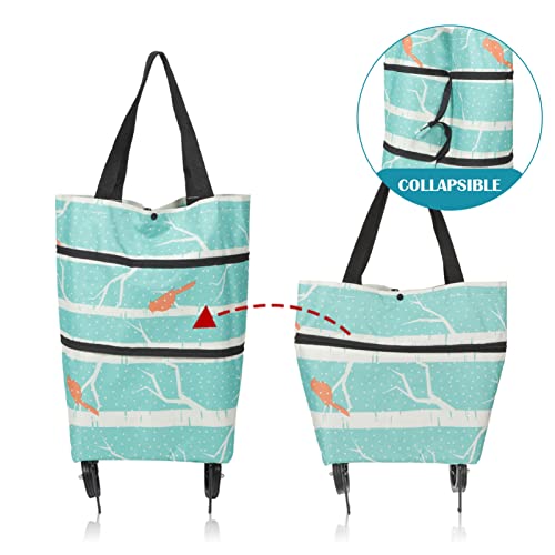 Zerodeko Zusammenklappbare Trolley-Taschen Einkaufstasche Mit Rädern Zusammenklappbarer Einkaufswagen Wiederverwendbare… – Bild 7