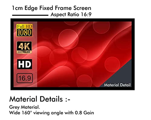 Image of BIG VUE 120 Inch ALR UST Projector Screen 16:9 Ambient Light Rejecting Projection Screen for Ultra Short Throw Projector, 160 Wide View Angle Fixed Frame Screen for Classroom, Home Theater or Office