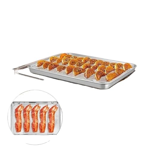 Bandeja para hornear de acero inoxidable con rejilla protectora de alta resistencia 5