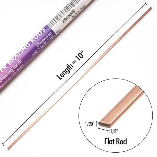 Image of 40 Sticks Brazing Rods Bcup-3 5% Silver Solder Phos Copper Brazing Alloys Flat Welding Rods Industry 0.050 inch x 1 /8 inch x 10 inch for Air Conditioning Refrigerator Cold Storage HVAC Units