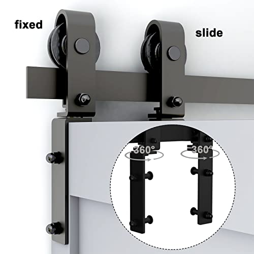 Lqkumjg 5Ft/60Inch Bi-Folding Sliding Barn Door Hardware Kit Flat Track For 4 Doors, Heavy Duty, Smoothly And Quietly[Hardware Kit Only, No Door ] #TOP4