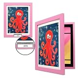 Picture of Kids Art Frames Changeable - 12X14 - Set of 2 - Personalized Artwork Frames for Kids, Front Opening, Holds over 100 pieces of Kids Artwork Frame Changeable - Great for Kids drawings or Children Art Projects - Pink