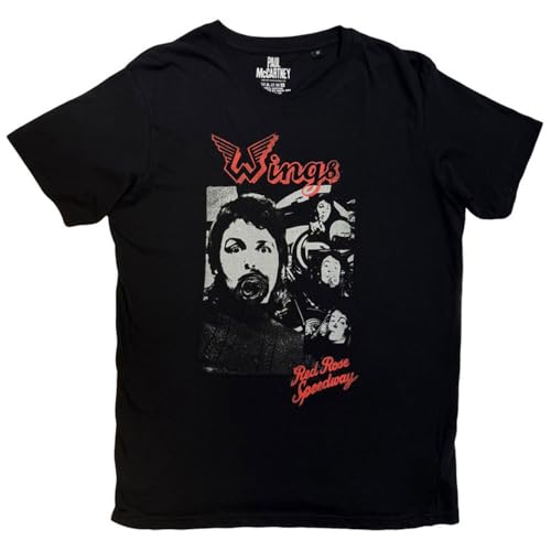 Rock Off officially licensed products Paul McCartney Wings Collage T Shirt - Les Beatles, Paul McCartney, John Lennon, RIngo Starr, George Harrison Rock Off officially licensed products Paul McCartney Wings Collage T Shirt