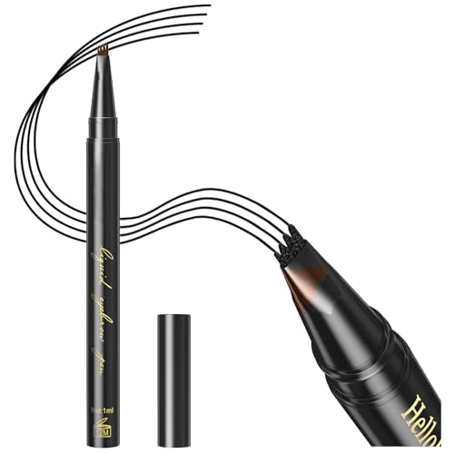 Lápis de sobrancelha, lápis de sobrancelhas com aplicador de ponta microforquilha, cria sobrancelhas de aparência natural sem esforço (#04)