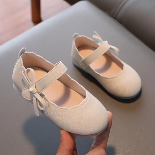 Girls Sneakers Comfortable Round Toe Small Leather Shoes Fashionable Bow Shoes Soft Sole Ideal for Dance3