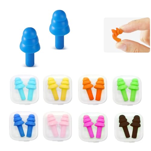 Silicone Earplugs for Swimming, Sleeping, Snoring, Work, Concerts - Noise Cancelling, Reusable Ear...