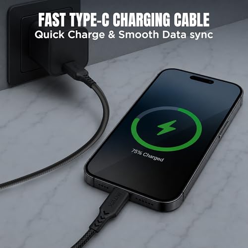 Image of Intex SPEED 3A USB to Type C Fast Charging & Data Sync Tangle Free Cable, Output 480 Mbps for BT Speaker, Mobile, Tablet, TWS & Other Type C Devices- Black