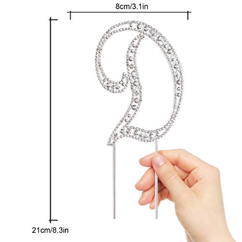 Lingpar Letter D Cake Topper Rhinestone Crystal Silver Letter For Wedding Or Anniversary Birthday Party Decoration Supplies #TOP1