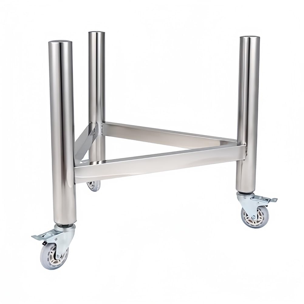 Marco de cubo de acero inoxidable resistente con soporte móvil triangular para aislamiento térmico de ollas de sopa, diseño duradero y portátil