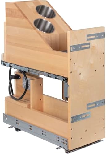 8" "No Wiggle" Powered Vanity Pullout for 12" Standard Full Height Base Cabinet