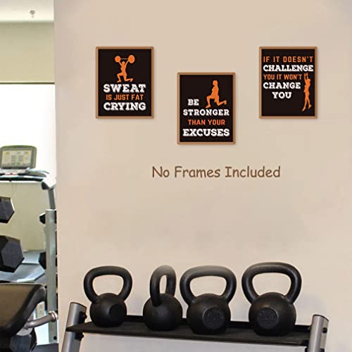 Image of Sports Art Print,Inspirational Fitness Quote Wall Art Print,Motivational Workout Bodybuilding Phrases Art Painting , Set of 4 Art Posters(8 inch x10 inch )Gym Training Sport Poster For Gym Home Decor