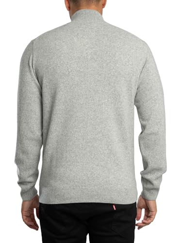 GANT Laine d'agneau avec Demi-Fermeture éclair Pull-Over, Gris, XXXL Homme