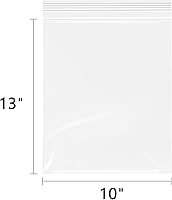 Vista 2 de Bolsas de polietileno de plástico con cremallera de 10 x 13 pulgadas (500 unidades) - Bolsas transparentes con cierre de 2 mil para impresiones