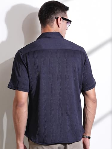 Image of Thomas Scott Men Polyester Blend Solid Oversized Fit Shirt
