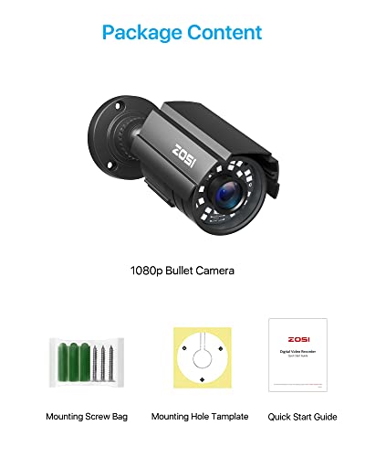 Zosi 1AC-2112B-B-N 1080P Hd Tvi Security Camera For Home Office Surveillance Cctv System Bullet Bnc Camera thumb #7