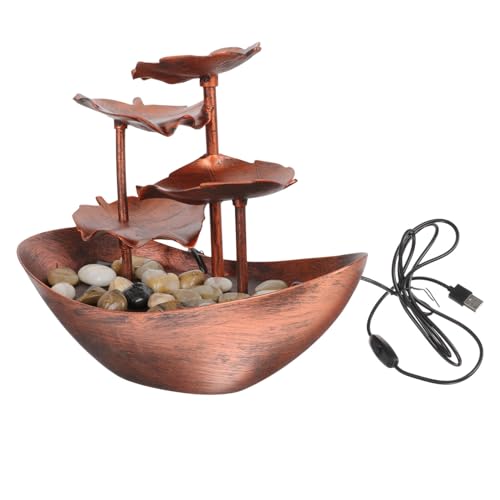 ifundom Creative Desktop Water Fountain Ornament Tranquil Indoor Waterfall Decor Led Lights for Home Office and Living Room Soothing for Peaceful Environment