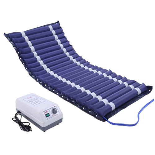 Genérico Colchón Antiescaras con Sistema De Presión Alterna para Cuidados Duración, Cojín De Asiento Antiescaras Transpirable para Soporte De Coxis, Colchón De Aire Inflable,W130CM