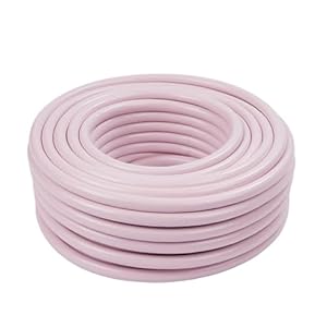 Relaxdays Gartenschlauch, 100 m, universeller Wasserschlauch 1/2", UV- & wetterfest, Gewebeschlauch Garten, PP, rosa