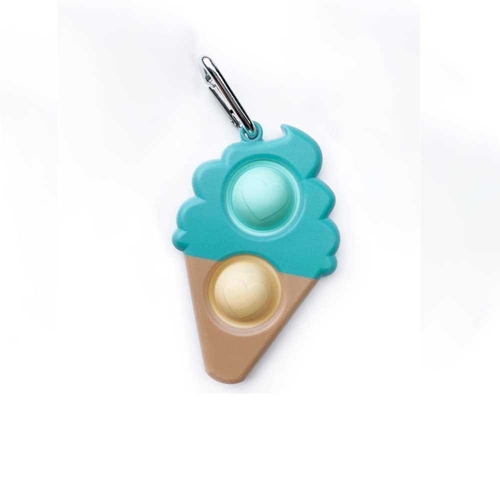 Top Trenz OMG Pop Fidgety Mega Pop Keychain (Teal ice Cream Cone)