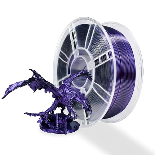 iBOSS Silk Two-Tone Purple Black Plus, 1 kg 3D Printer High-Speed PLA PRO Filament 1.75 mm +/- 0.02 mm, Suitable for Mos