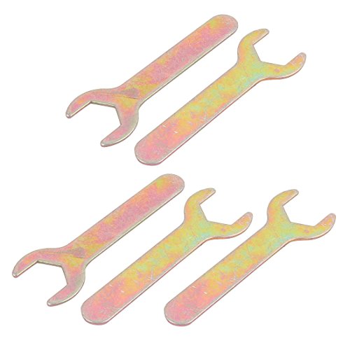 Aexit 5Pcs 17mm Power supply and power module Length Metric U Shaped Open End Wrench Hand Tool Brass Tone