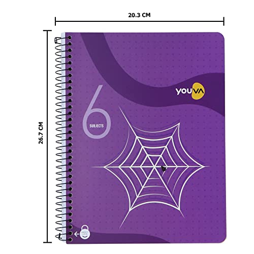 Image of YOUVA Navneet Six Subject Book Spiral | 20.3 cm X 26.7 cm | Single Line | 300 Pages
