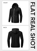 JMIERR Hoodie Herren Fleece Baumwolle Einfarbig Sweatjacke Warm,Schwarz 2XL – Ansicht 7