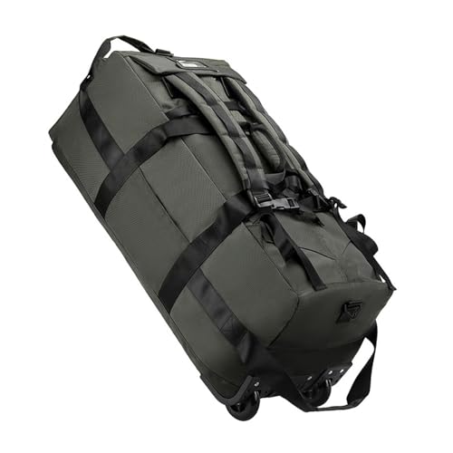 Duffel Bag with Wheels Luggage Heavy Duty Foldable Trolley Bag Suitcase for Outdoor Camping Business Trip Traveling Men Women, Green