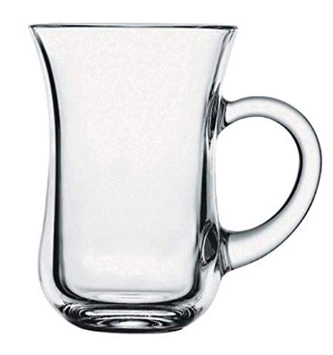 Turkish Style Tea/Espresso Glasses with Handles, 4 1/2 Ounce - Set of 6 (4.6 ounces) - Thumbnail 3