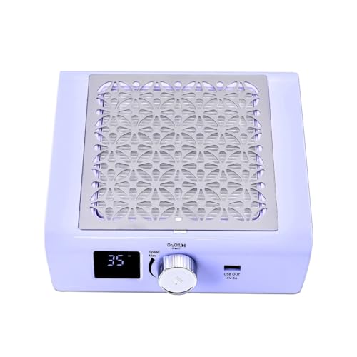 充電式ネイルダストコレクター 2個強力ネイルサロン 85W ブラシレス 4500rpm 集塵機 ネイルマニキュア ポータブル ネイル掃除機 集塵機 強力な吸収力(Purple)