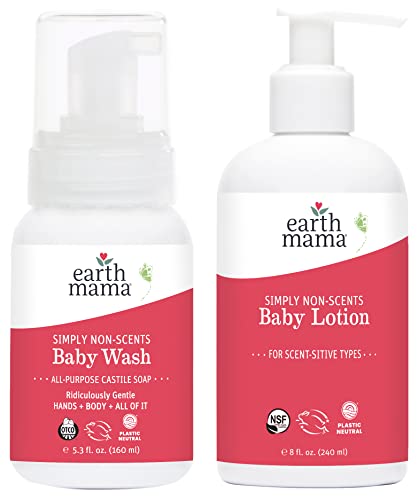 Image of Earth Mama Bathtime Bundle | Simply Non-Scents Castile Baby Wash & Moisturizing Calendula Lotion