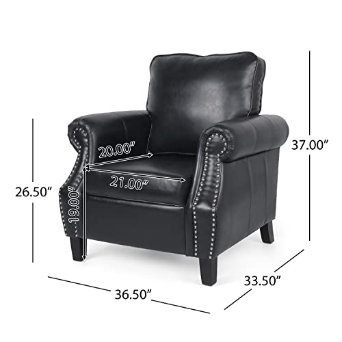 Sillón contemporáneo de polipiel negro miniatura 3