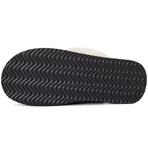 Image of Litfun Fuzzy Memory Foam Slippers for Women Indoor Outdoor House Shoes