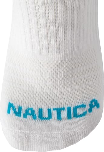 Image of Nautica Womens No Show Socks Moisture Wicking Low Cut Athletic Socks 6 Pack | Moisture Wicking Dri-Motion Fabric, Cushioned Key Areas, Banded Arch Support, No Show Low Cut, Shoe Size 4-10