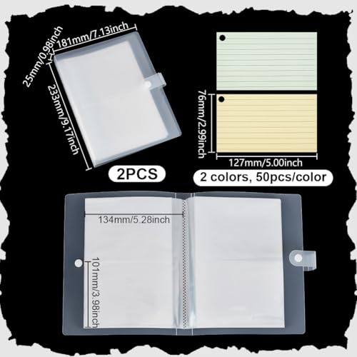 AHANDMAKER 2 porta-cartões de índice de 3 x 12 cm, com 100 cartões de índice de 7 x 12 cm, porta-car