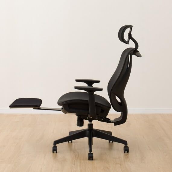 Office chair with footrest extended
