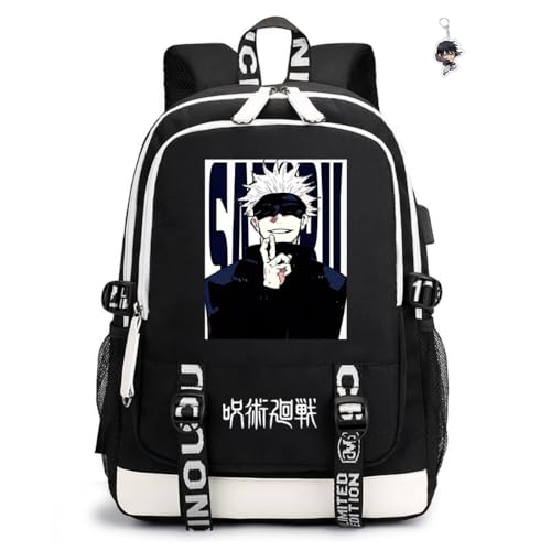 GDFENDU Sac à dos japonais avec porte-clés, port USB de 43,2 cm, sac à dos pour ordinateur portable, sac à dos d'école, sac à dos pour étudiants., b, 10in