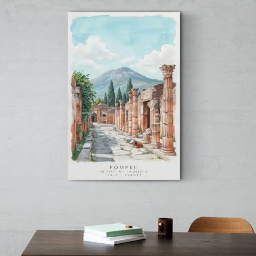 Poster Pompéi voyage aquarelle vintage deco chambre bureau 60x90 - 6