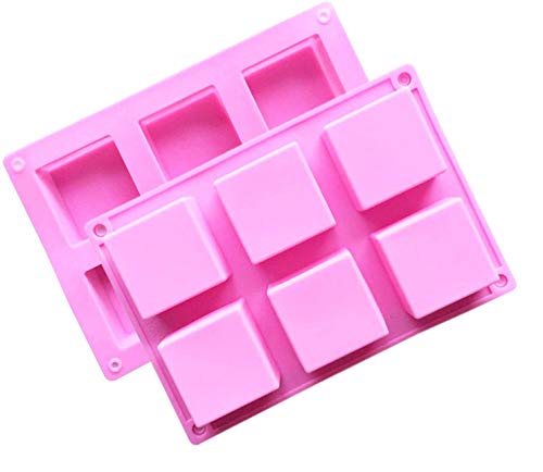 2 Pack Square Soap Silicone Molds Perfect Square Baking Mold For Soap Candles Hard Pressed Soap #TOP15