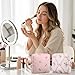 Paterr 4 Pcs Mini Quilted Floral Makeup Bag Women Gifts Small Cosmetic Bag Floral Quilted Makeup Pouch with Zipper Cute Travel Toiletry for Mom Teacher Women Girls Gifts(Coquette Bow, Flower)