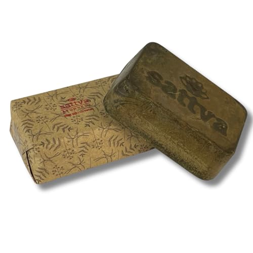 Sattva Ayurveda - Tinte de pelo natural en bloque de henna rojo - Fórmula revolucionaria con aceites, color de pelo ecológico rojo ECOCERT - Tinte regenerador para el pelo vegetal - 1 bloque de 80 g