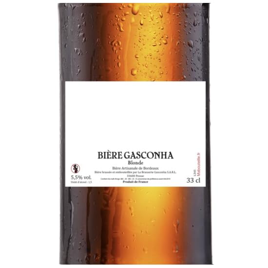 Lot 15 bières Brasserie Gasconha avec Caisse Bois - Coffret degustation biere avec etiquette bouteille personnalisable pour prénom, logo, message… [ Coffret biere blonde ]