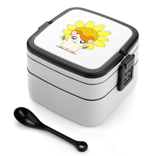 弁当箱 ハム太郎 ランチボックス 二段 お弁当箱 おべんとう箱 ランチケース 大人用 子供用 学生 仕事 通勤 1000ml