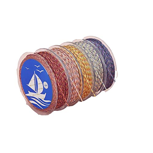 Hilo de jade de oro multicolor 1 mm cordón de cinco colores para macramé 3
