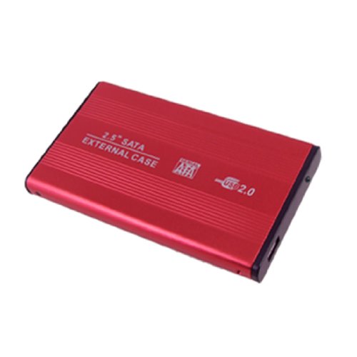 Caja externa HDD aluminio rojo para disco SATA 2.5" miniatura 1