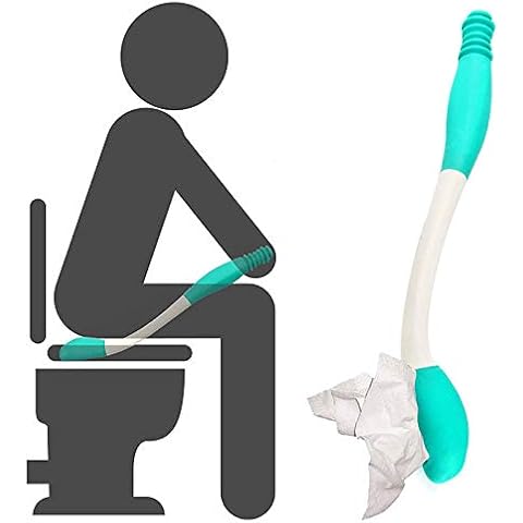 SoulQool Toilet Tissue Aids Tools,Bottom Wiper,Tissue Grip Long Handle Reach Comfort Aid Holder Toilet Paper Toilet Aid Self Wipe Helper Cover