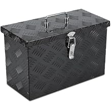 16 Inch Aluminum Tool Box, Truck Bed Storage Tool Organizer with Top Handle for Truck Trailer Pickup RV 16"X7.5"X10" Black