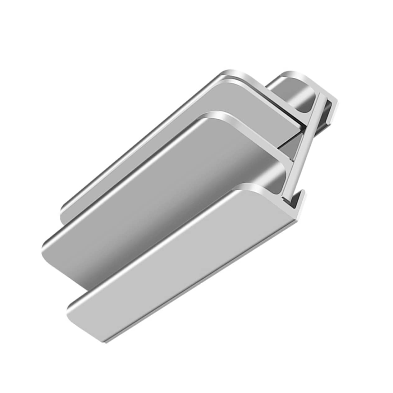 Supporto Verticale per Laptop a 3 Slot Regolabile in Alluminio Argento | Base Antiscivolo in Silicone, Apertura 13-38mm, Design da Scrivania per Telefono e Tablet