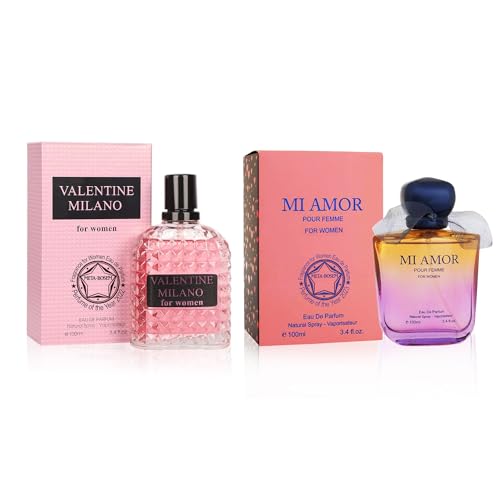 META-BOSEM Valentine &Mi Amor 2 Piece Set for Women, Eau de Parfum Natural Spray | Floral and Jasmine Notes | Seductive and Fresh Fragrance | Casual and Formal Wear, 3.4 Fluid Ounce/100 Ml Each